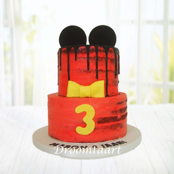Droomtaart Mickey Mouse drip cake