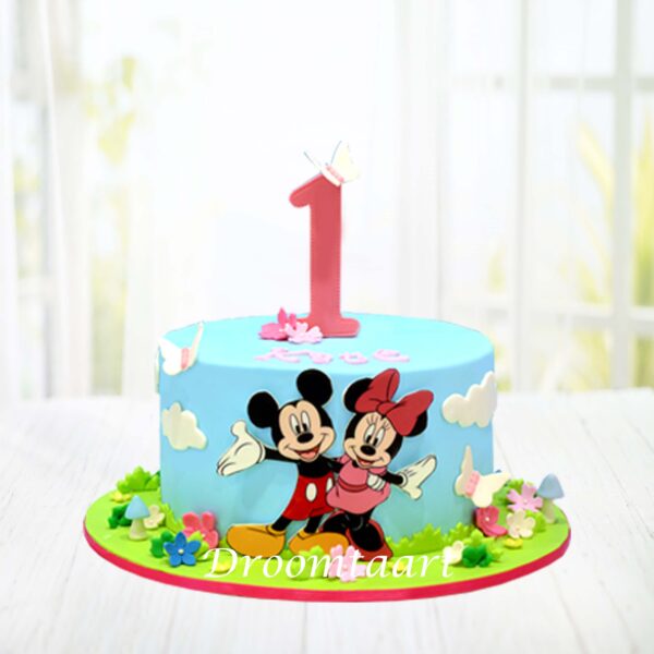 Droomtaart Mickey en Minnie Mouse taart
